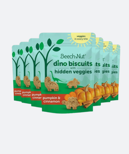 "Dino Biscuits: Pumpkin-Cinnamon Snack with Veggies, 7 Pack"