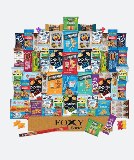 "Foxy Fane 60-Piece Easter Snack Box: Healthy Holiday Treats"