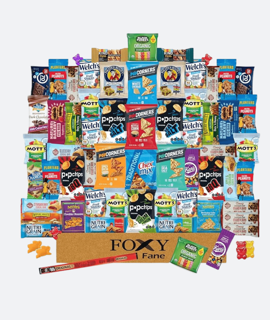 "Foxy Fane 60-Piece Easter Snack Box: Healthy Holiday Treats"