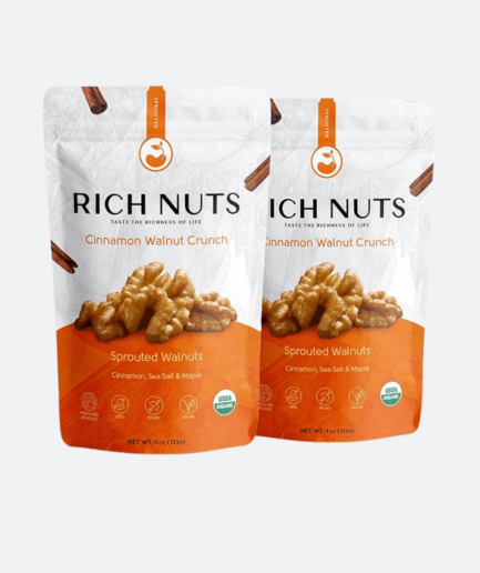 "Cinnamon Walnut Crunch: Vegan & Keto Delight | 4 Oz (2 Pk)"